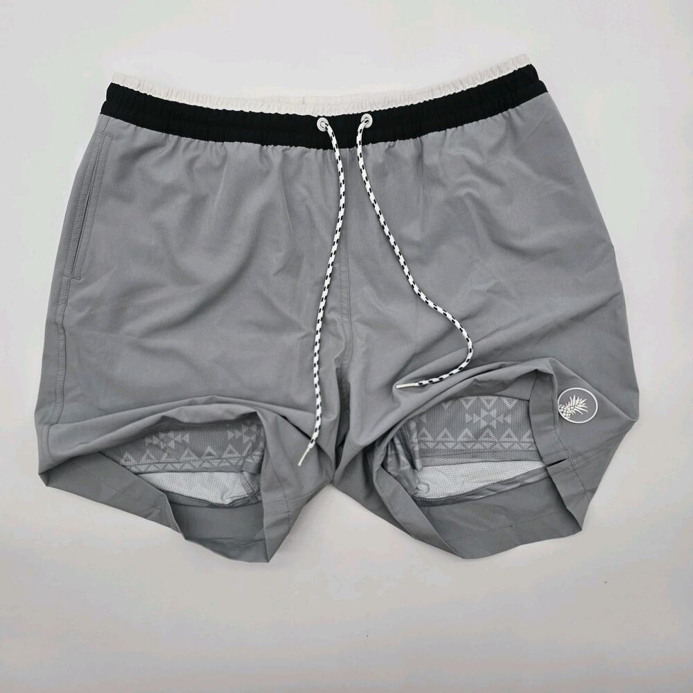Chubbies Swim Trunks Mens Gray Black White Solid Shorts Boxer Liner